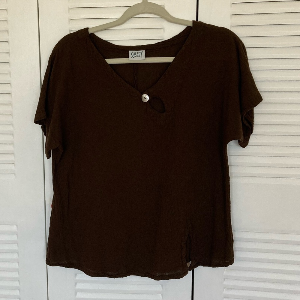 Oh My Gauze new without tags, rich brown top